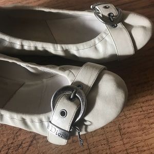 Dior ballet flat with buckle mint green